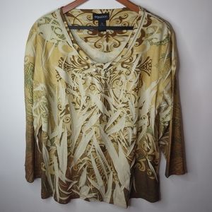Equation XL Gold Boho Top Plus